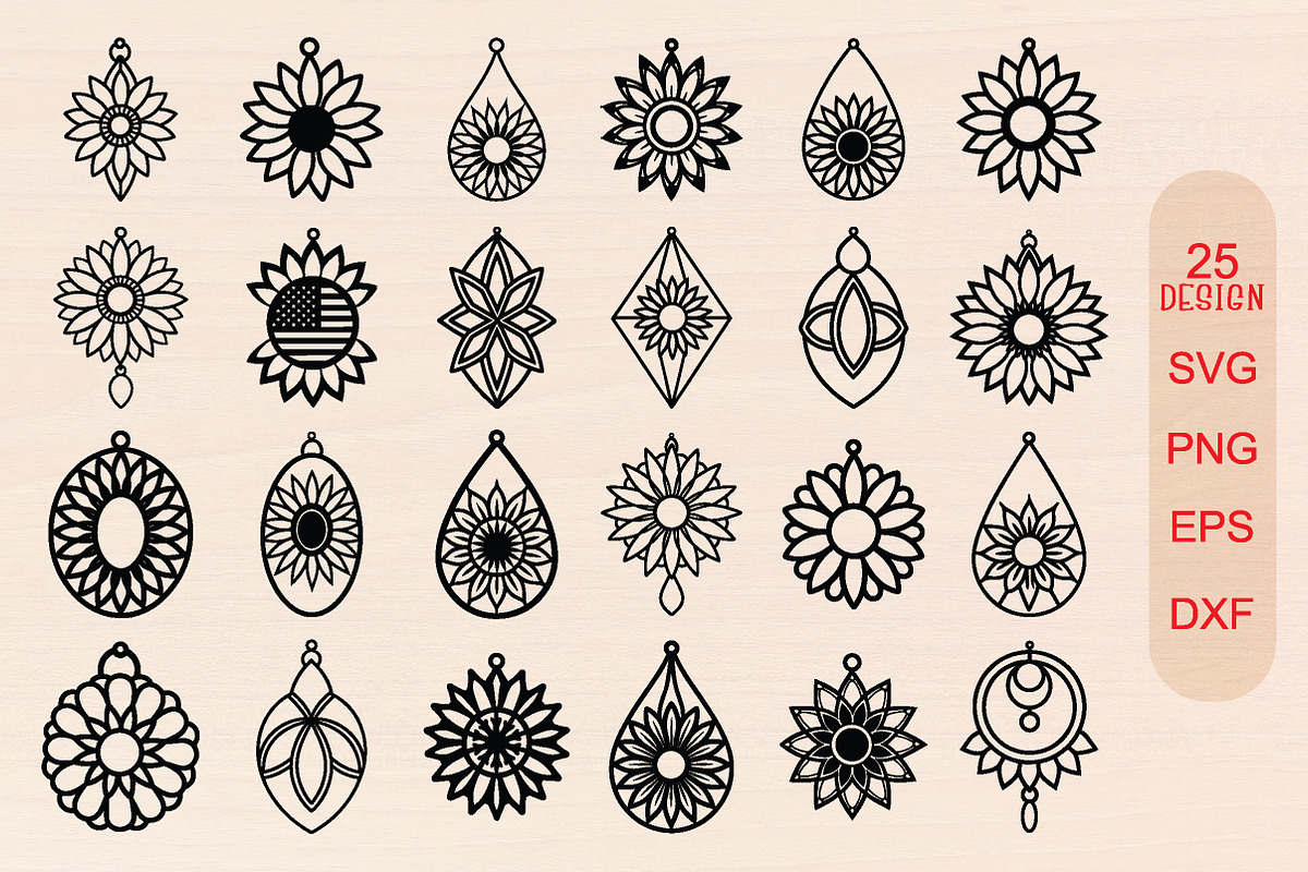 Summer Wood Earring SVG Bundle, an Object Graphic by jannatulpakhi (Photo 1 of 9)