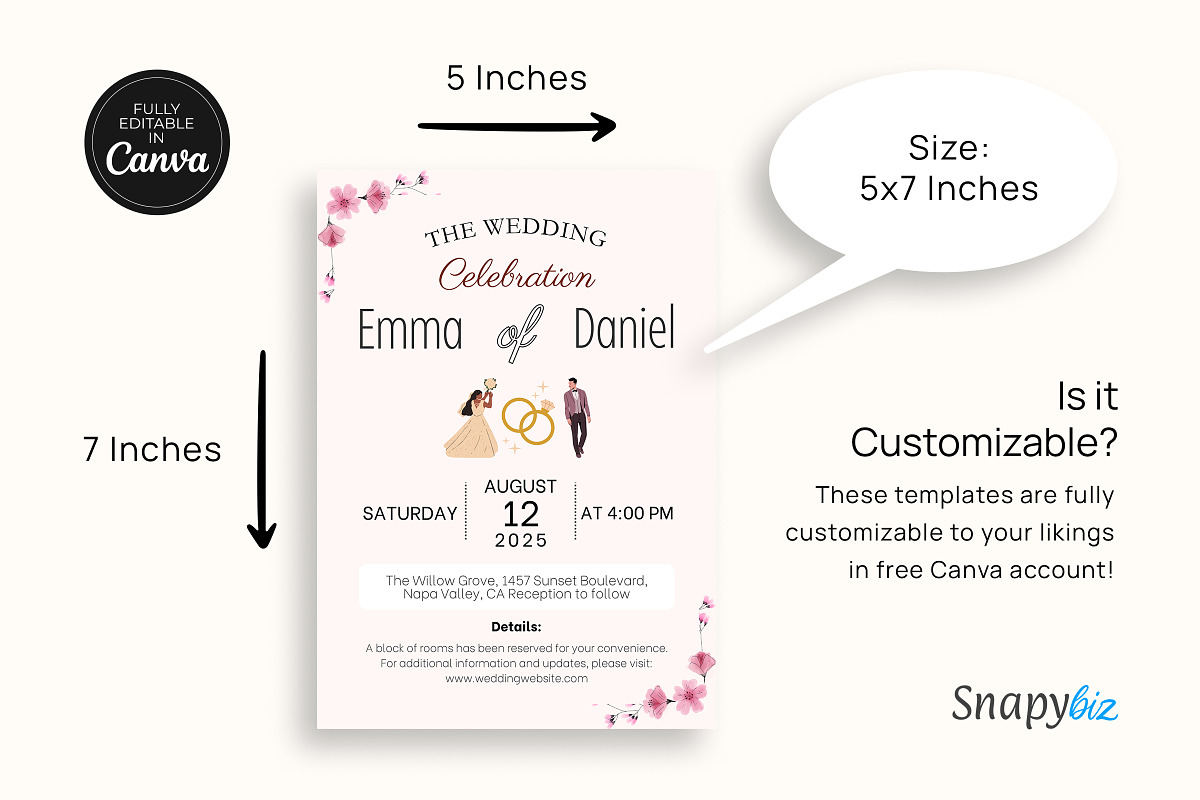 Modern Beige Wedding Invitation Temp, an Invitation Template by Snapybiz (Photo 3 of 8)