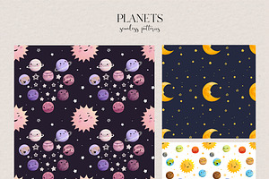 Solar System. Cute Planets Clipart