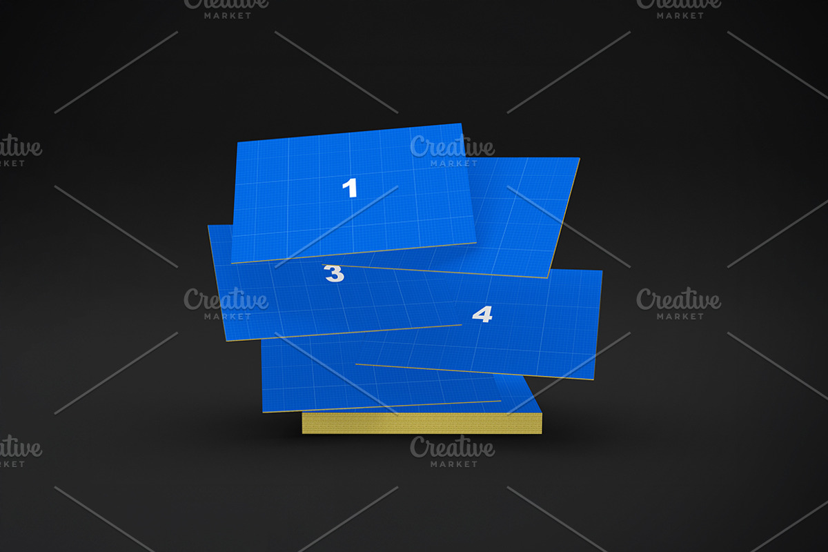 Gold & Dark Business Cards Mockup, an Advertising Mockup by Qaleb Studio