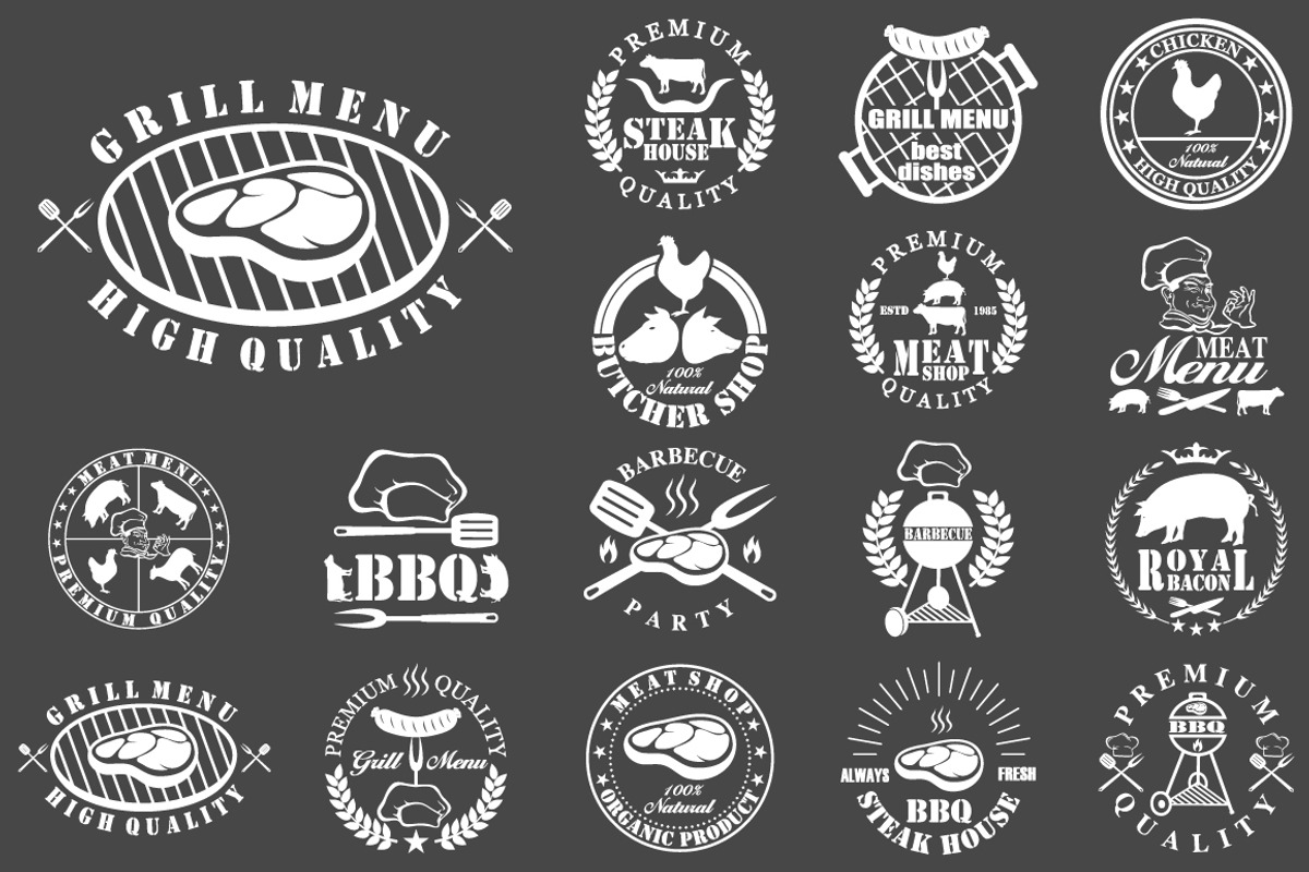 Set of meat emblems, a Graphic by Tomass2015 (Photo 4 of 5)