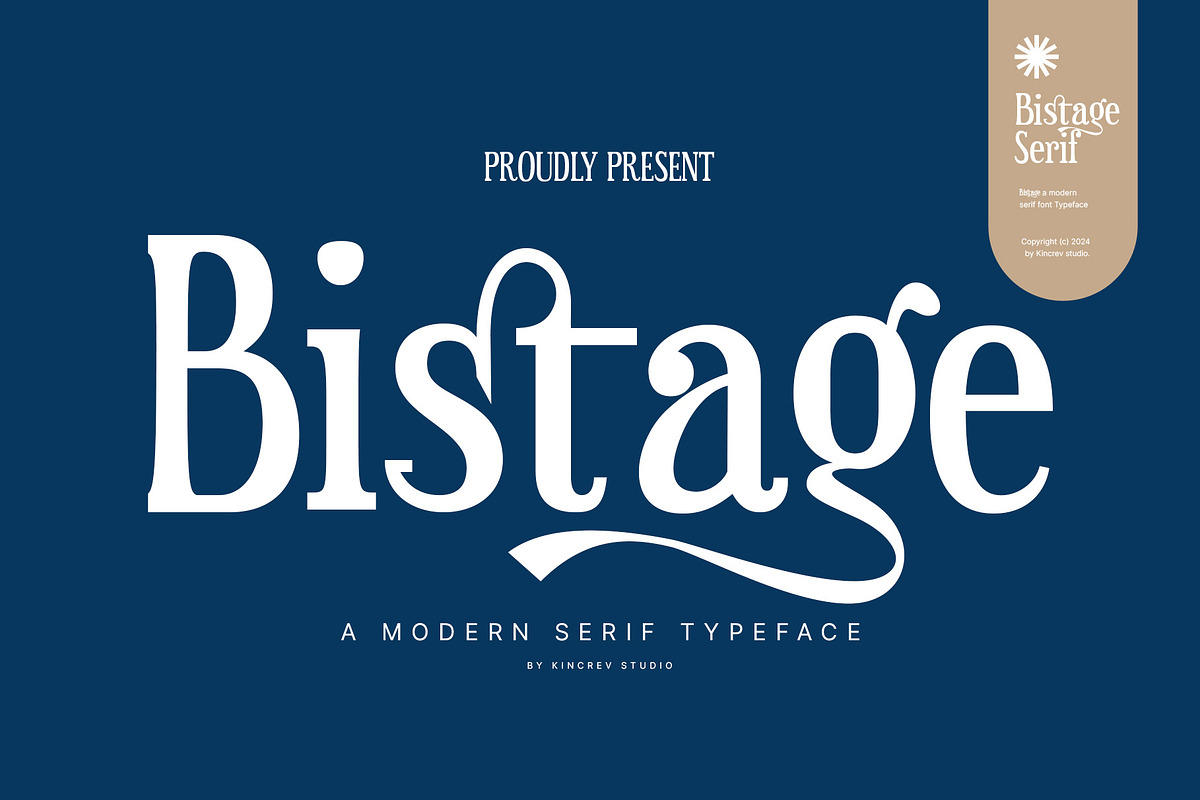 Bistage - a Modern Serif Typeface, a Serif Font by Kincrev Studio (Photo 1 of 11)