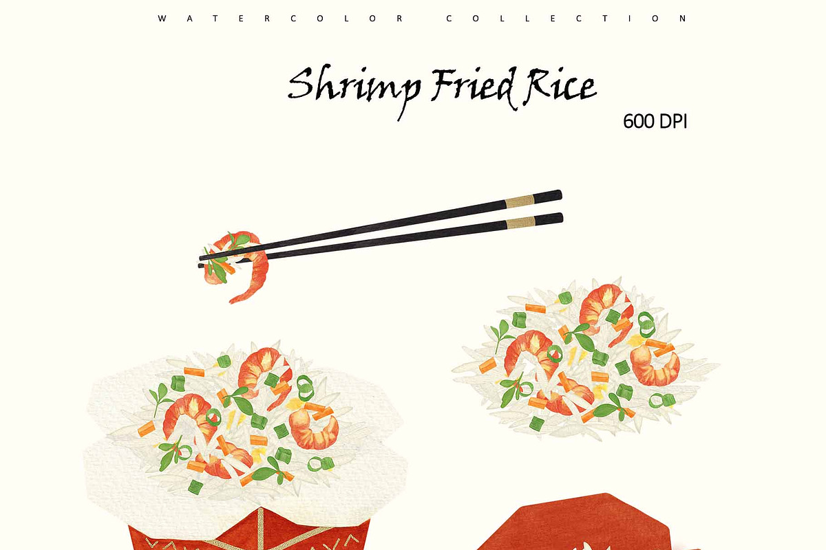 Fried Rice Watercolor Recipe Set, a Food Illustration by Sunshine Art (Photo 7 of 13)