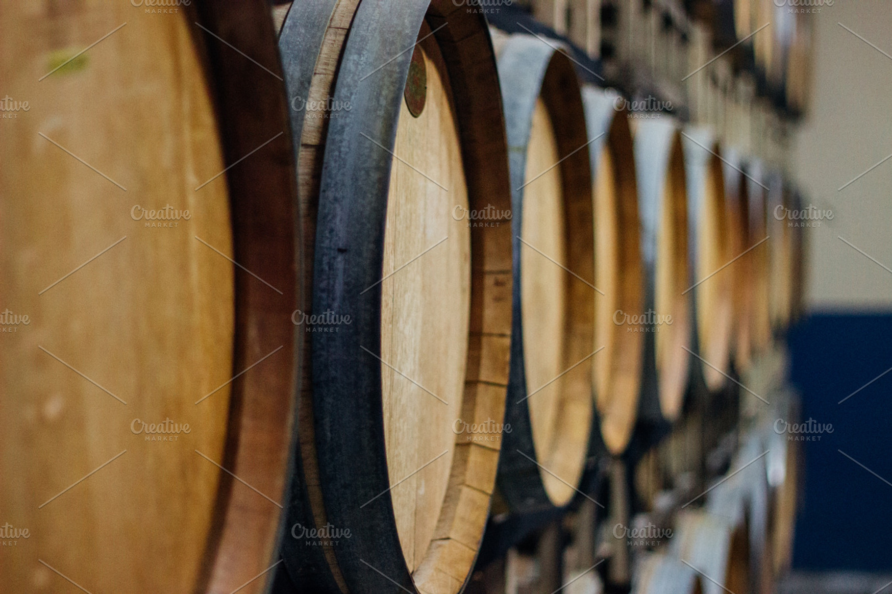 Wall of Wine Barrels, a Food & Drink Photo by Hello Goodbye Studio
