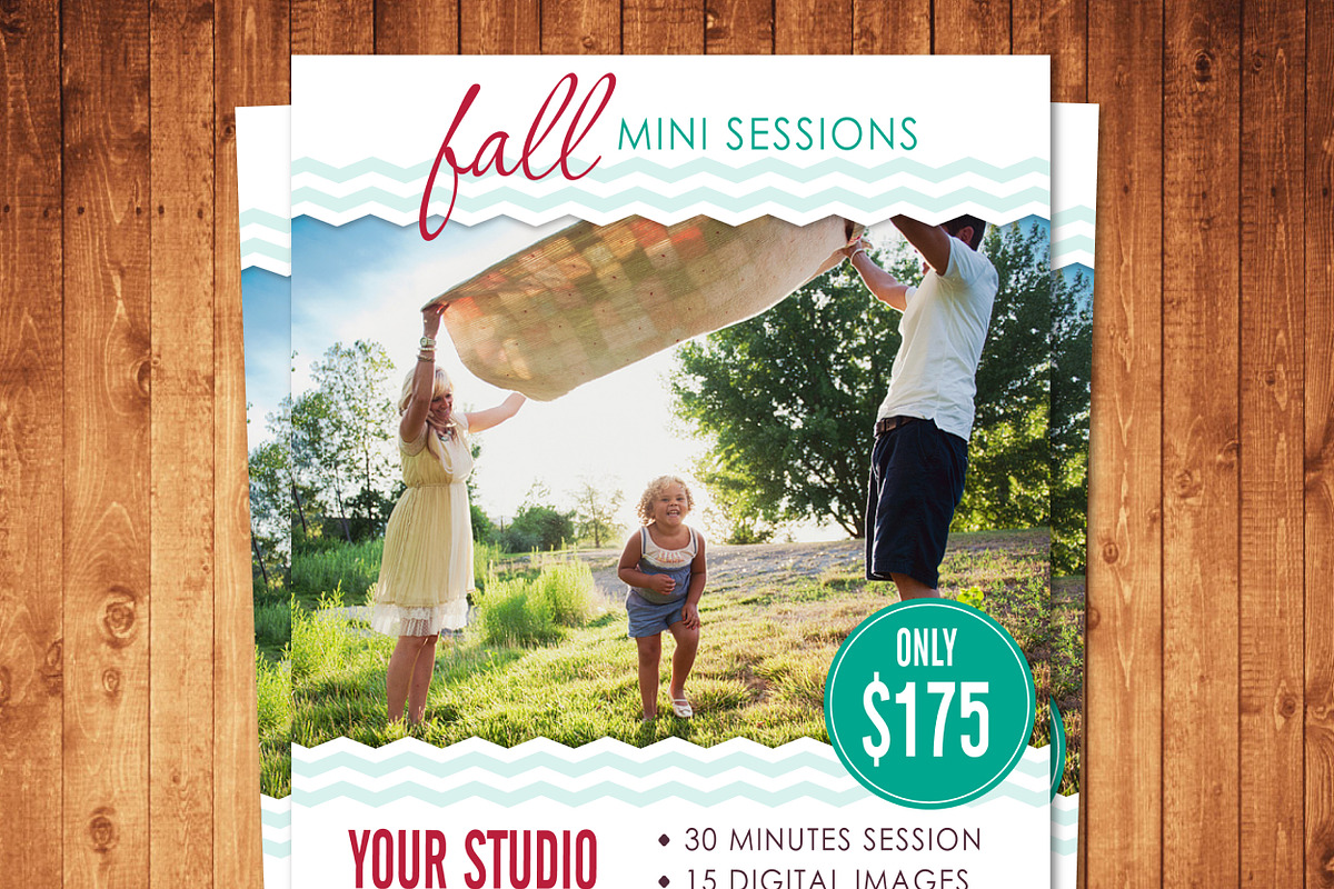 Fall Mini Sessions PSD Template, a Flyer Template by DonyDesigns