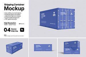 Shipping Container Mockup Bundle Set, a Cups & Container Mockup by Rielismee