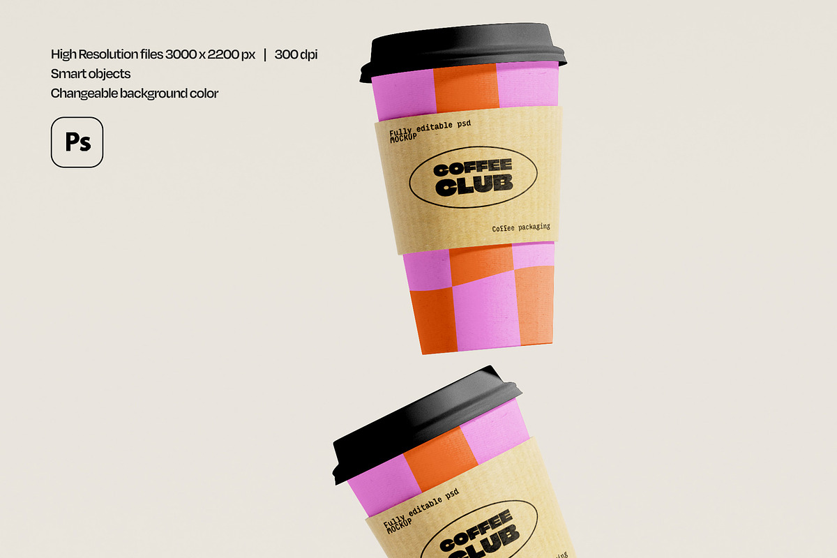 Coffee Cup Packaging Mockup Set, a Packaging Mockup by Mego-studio (Photo 4 of 7)