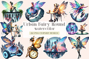 Urban Fairy Round Clipart Set, a Seasonal Illustration by DreamArtGraphic (Thumbnail 1 of 4)