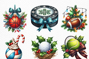 Christmas Sport Balls Sublimation, an Illustration by Craft Nest (Thumbnail 4 of 6)
