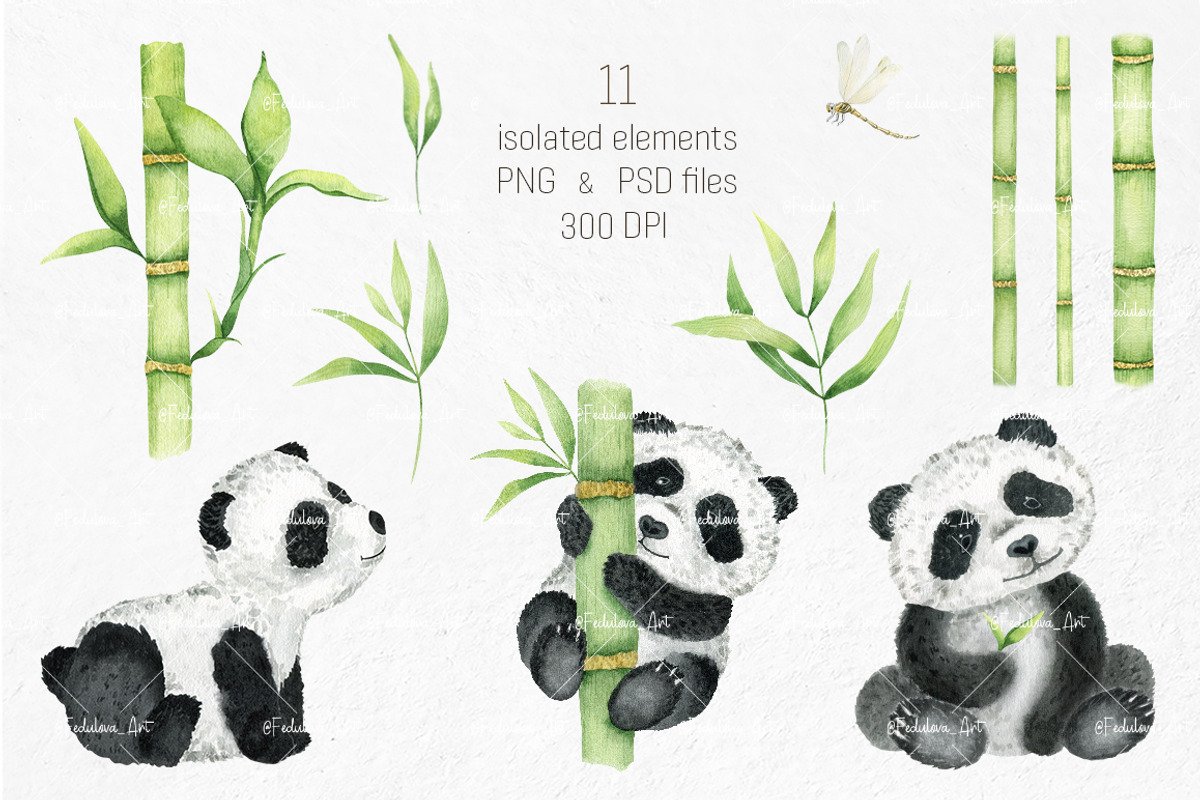 Panda Watercolor illustrations, an Animal Illustration by Fedulova Art (Photo 2 of 11)