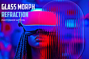 GLASS MORPH REFRACTION PHOTOSHOP, an Action Add-On by Studio Retouch (Thumbnail 1 of 14)