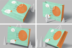 4 Paper Shopping Bag Mockups, a Packaging Mockup by megostudi0