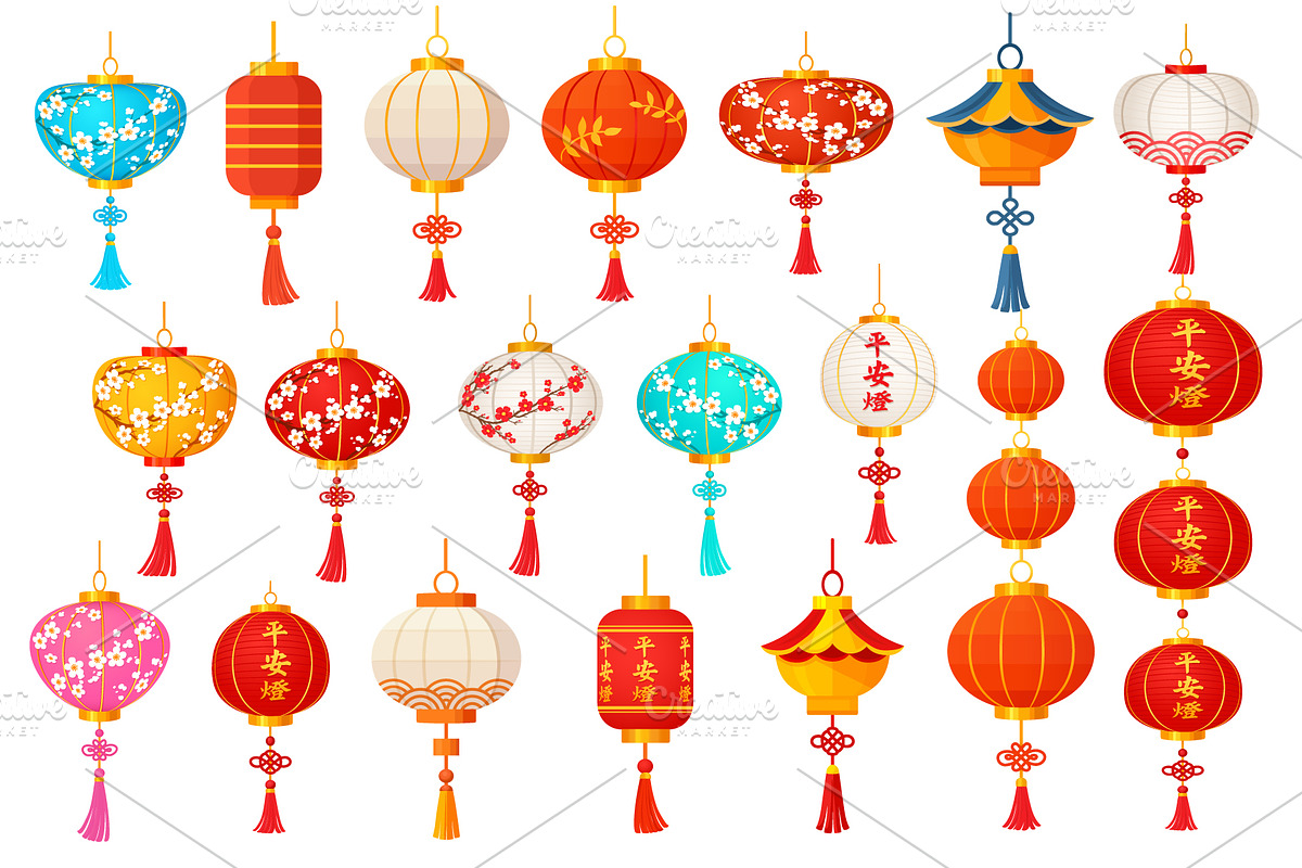 Chinese Lanterns big vector set, an Object Illustration by Art of Sun (Photo 2 of 4)
