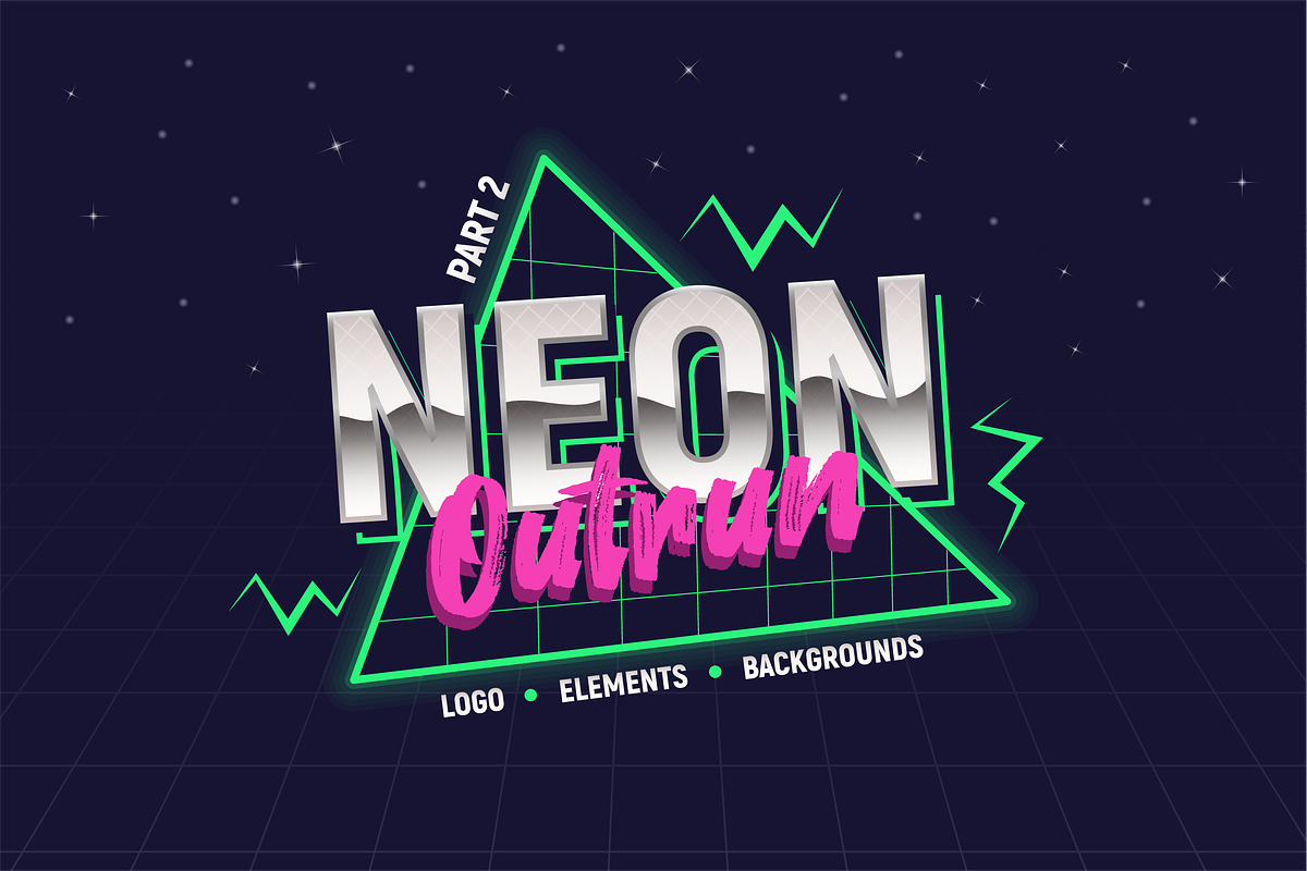 Retro Neon 80s & Synthwave Graphics, an Object Graphic by DenysHolovatiuk (Photo 1 of 5)