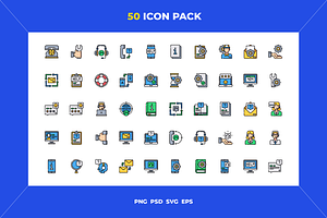 50 Help and support icons, an Outline Icon by Wencory