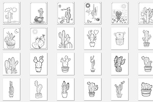 85 Vector Cactus Coloring Pages