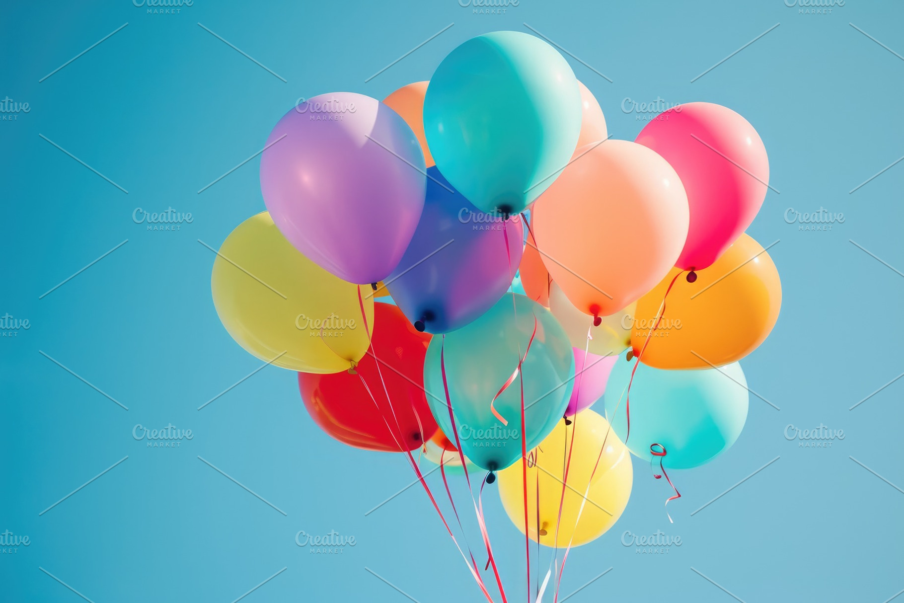 Colorful Balloons Floating in the Ai, a Photo by Iftikhar Alam