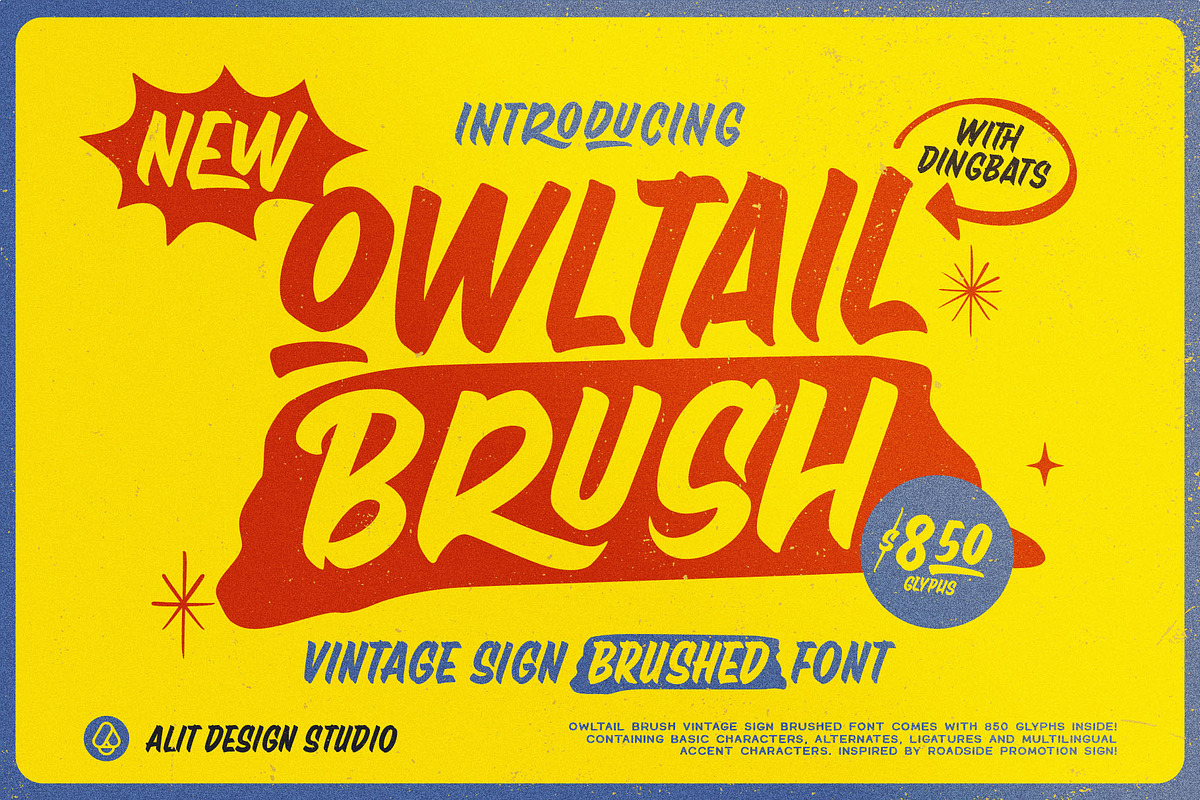 Owltail Brush Font, a Handwritten Font by alit design (Photo 1 of 20)