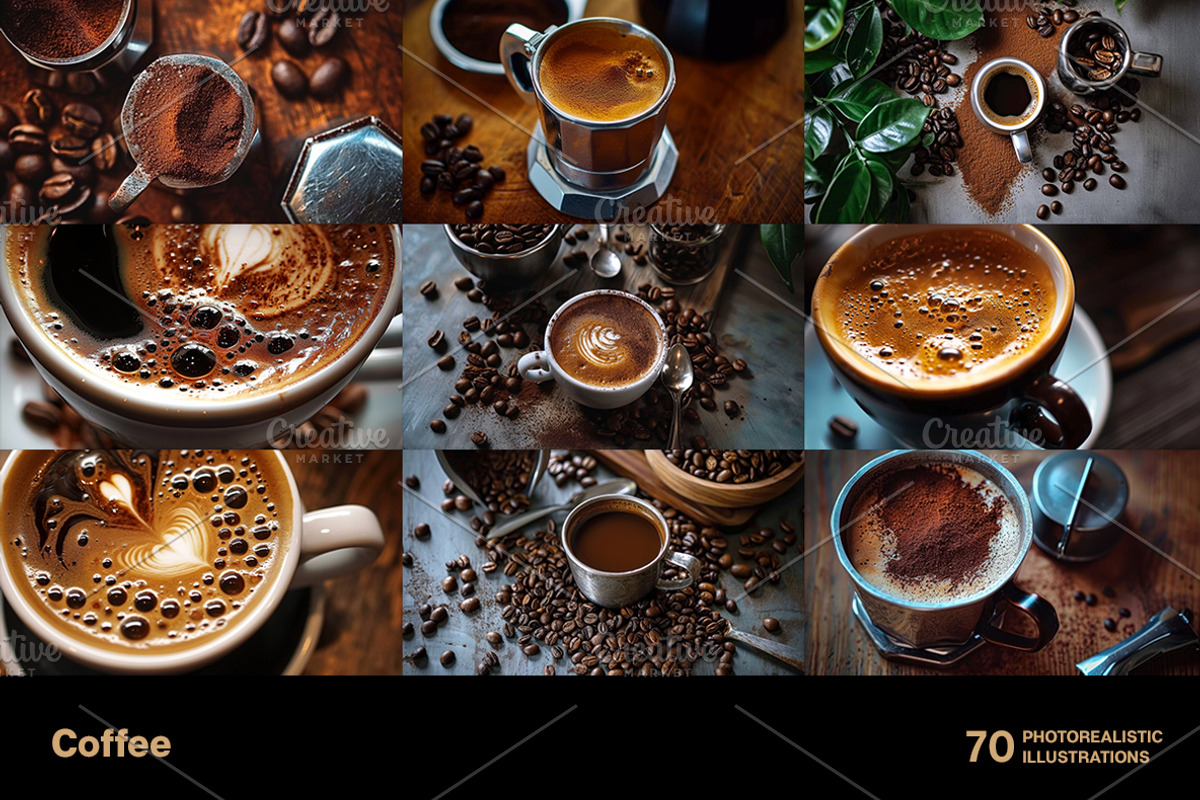 Coffee. 70 images, a Food & Drink Photo by Handmadefont (Photo 12 of 14)