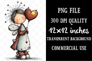 Whimsical Valentine Fairy Clipart, an Illustration by Designking (Thumbnail 4 of 5)