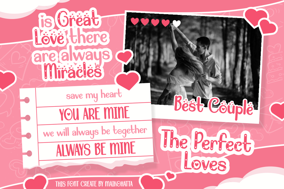 Heylove - Lovely Playful Font, a Sans Serif Font by MaikoHatta (Photo 3 of 7)