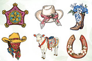 Cute Chinoiserie Cowgirl Sublimation, an Illustration by CreationArt (Thumbnail 3 of 6)