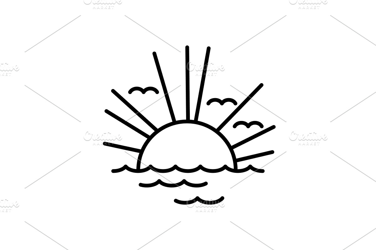 Marine port icon. Outline, an Object Illustration by Things for designers