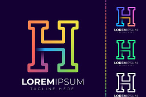 Initial letter h logo design