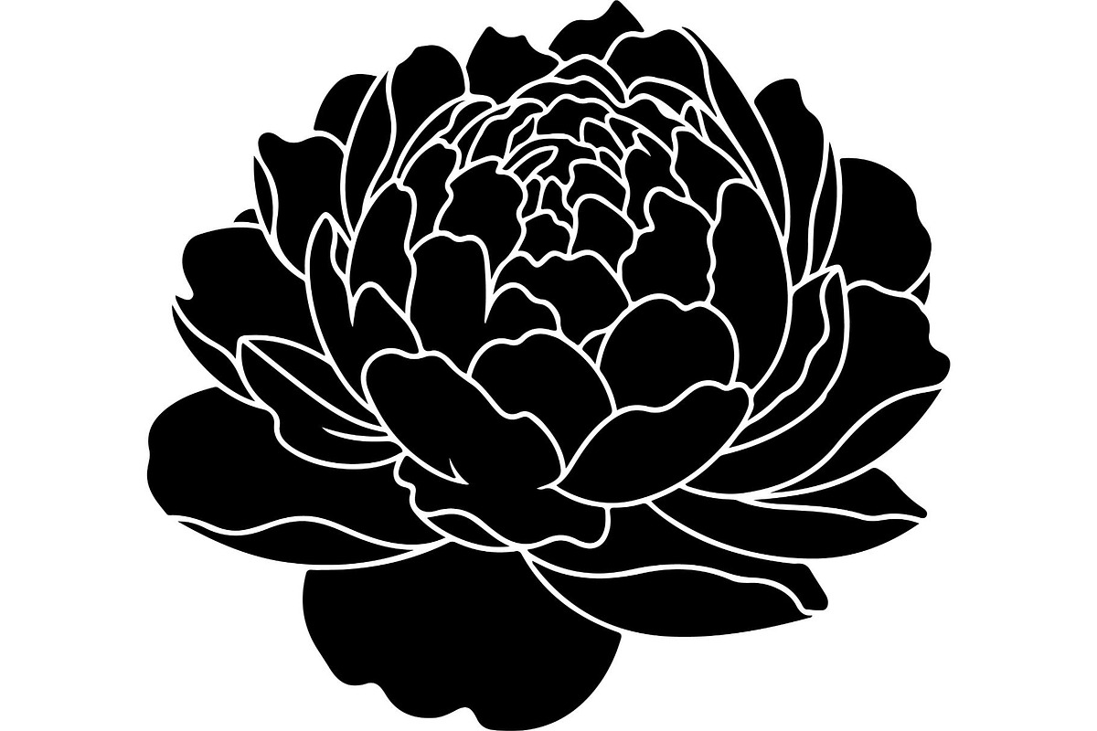 Peony Flower Silhouette, an Object Graphic by Designer_Momina (Photo 5 of 18)