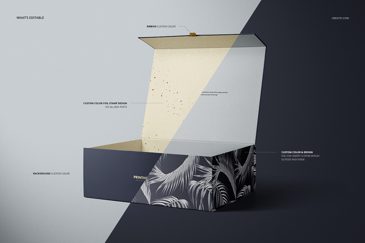 Magnetic Gift Box Mockup Set, a Household Mockup by creatsy5 (Photo 3 of 11)