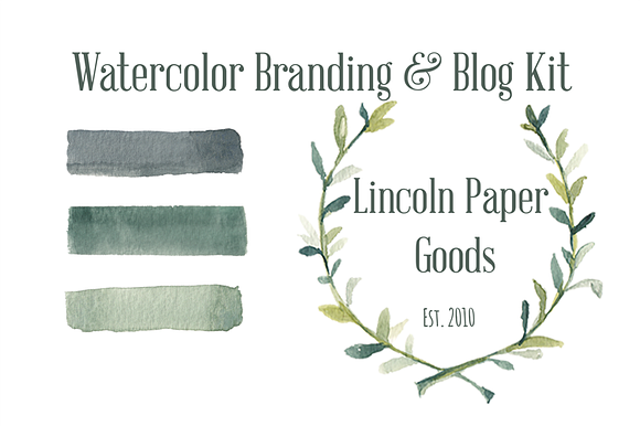 Watercolor Branding and Blog Kit preview 4