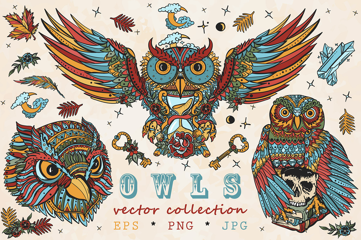 Owls old school tattoo, an Animal Illustration by intueri (Photo 1 of 7)