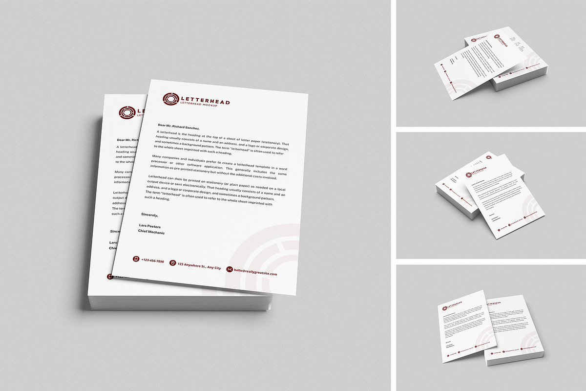 High-Quality Letterhead Mockup, a Books & Magazine Mockup by swsi-studio (Photo 1 of 5)