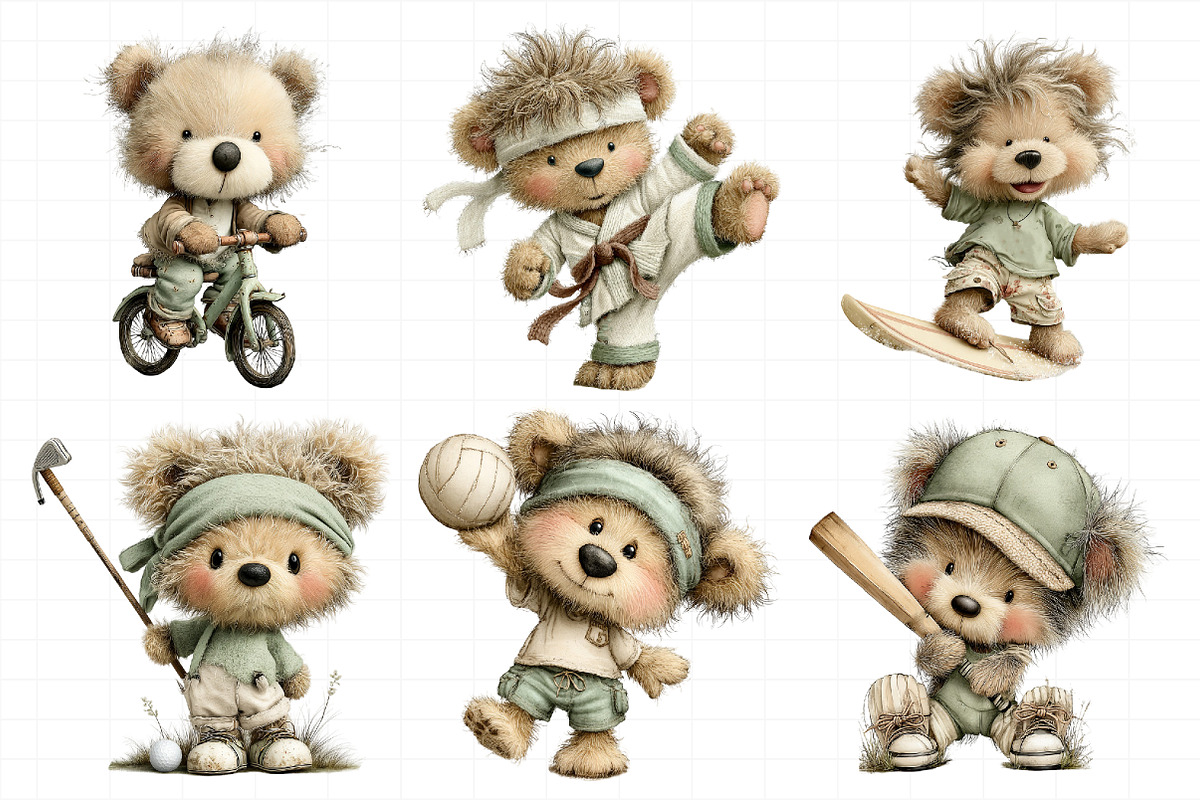 Teddy Bear Sports Clipart, an Illustration by Daily.Designs (Photo 3 of 7)