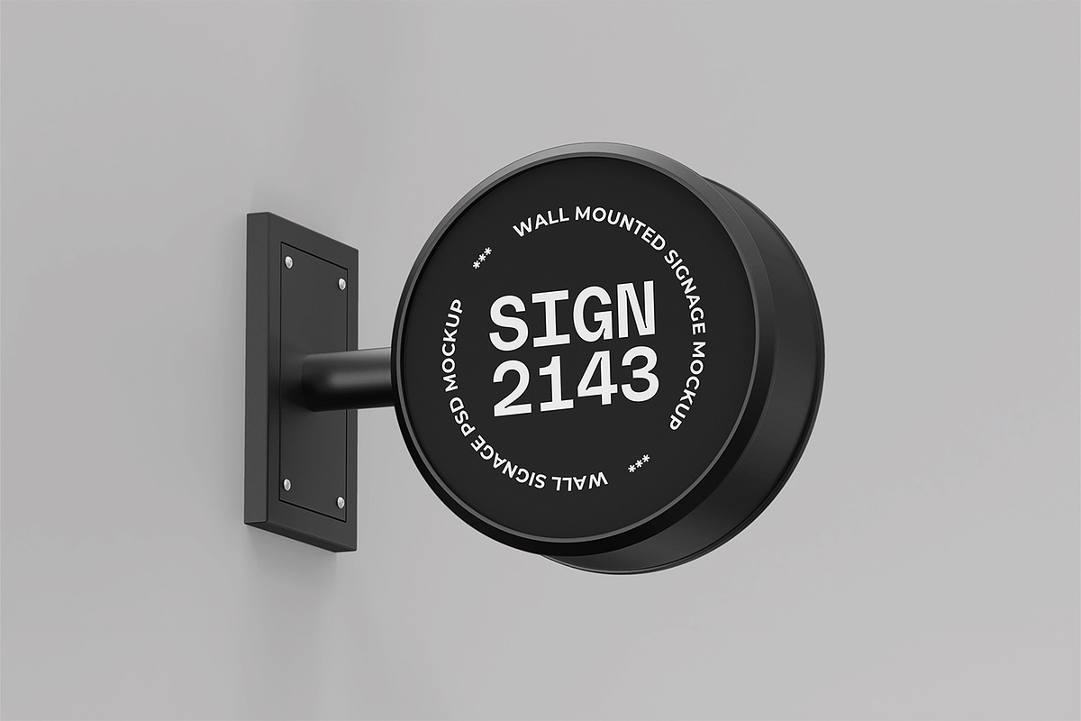 Wall Mounted Signboard Mockup Set, an Advertising Mockup by RamStudio2 (Photo 2 of 13)