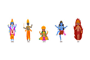 Ancient Indian Hindu Gods and, an Illustration by TopVectors