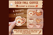 Autumn Coffee Mug Clipart & Sticker, a Seasonal Illustration by Annyillustration (Thumbnail 3 of 4)