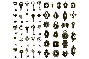 Keys And Keyholes. Vintage House