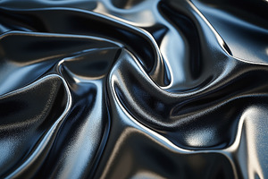 Elegant and glossy black fabric creates a rippling texture, evoking a sense of, a Background Photo by ImageMir