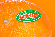 Orange Fruit Sticker/Label Mock Up, a Product Mockup by Little Type Factory (Thumbnail 2 of 7)