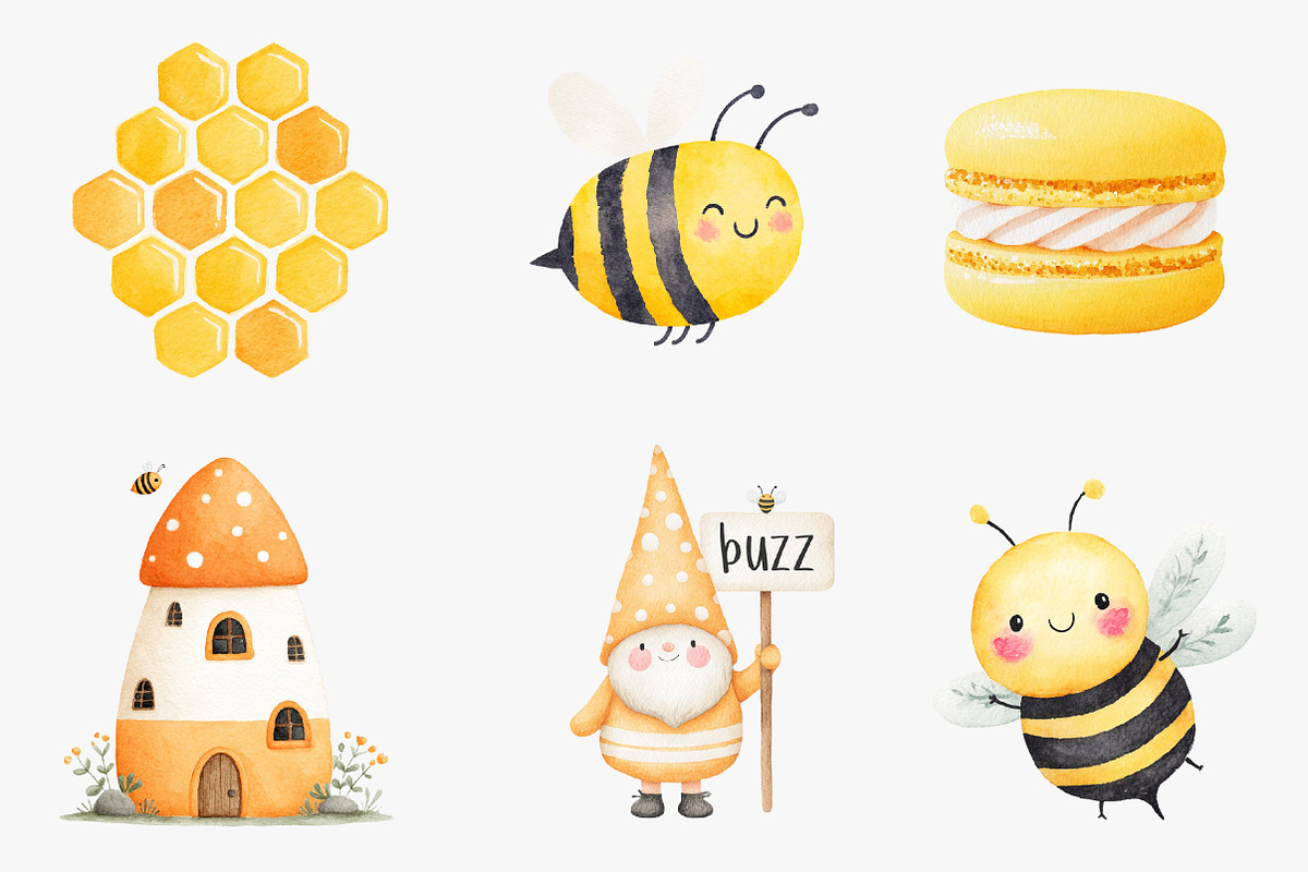 Cute Bee Gonm Clipart, an Illustration by CreationArt (Photo 4 of 5)