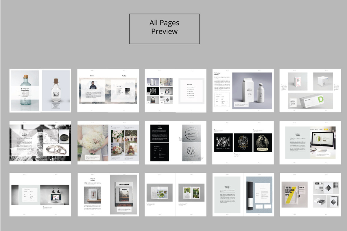 Portfolio Bundle Template Indesign, a Brochure Template by Tiempo co (Photo 3 of 9)
