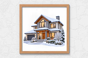 Winter Shop Buildings Clipart Bundle, an Object Graphic by FiveStarCrafting (Thumbnail 9 of 13)