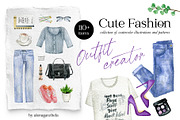 Watercolor fashion outfit creator, an Object Illustration by alenaganzhela (Thumbnail 1 of 12)