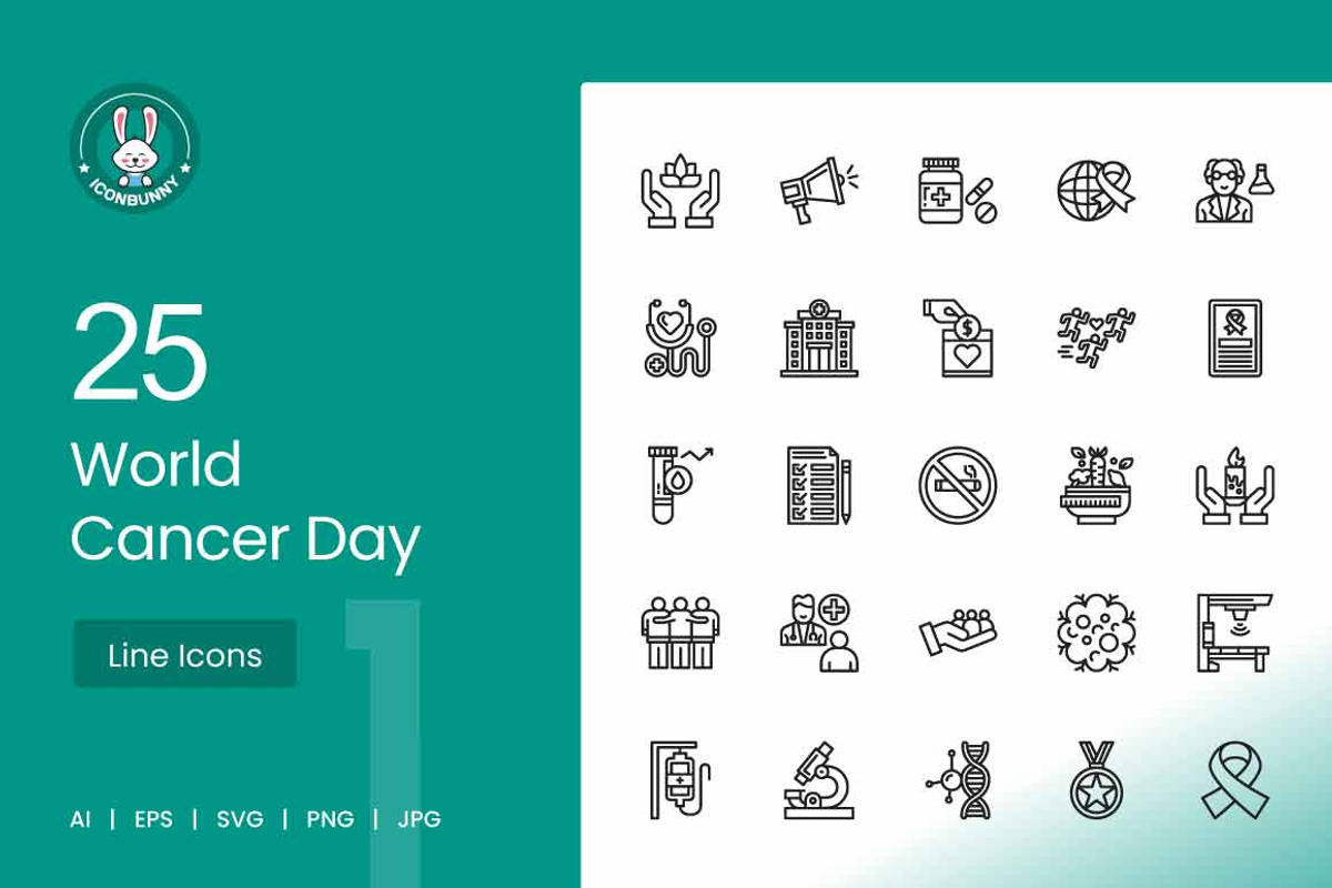25 World Cancer Day Icons, an Icon by IconBunny (Photo 1 of 2)