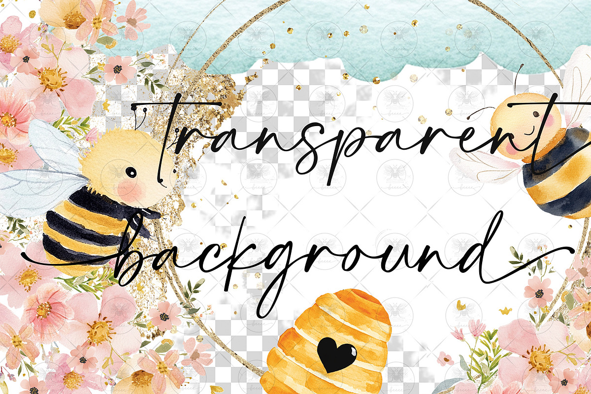 Bee Theme Clipart Set, an Illustration by BigCakeBee (Photo 2 of 4)