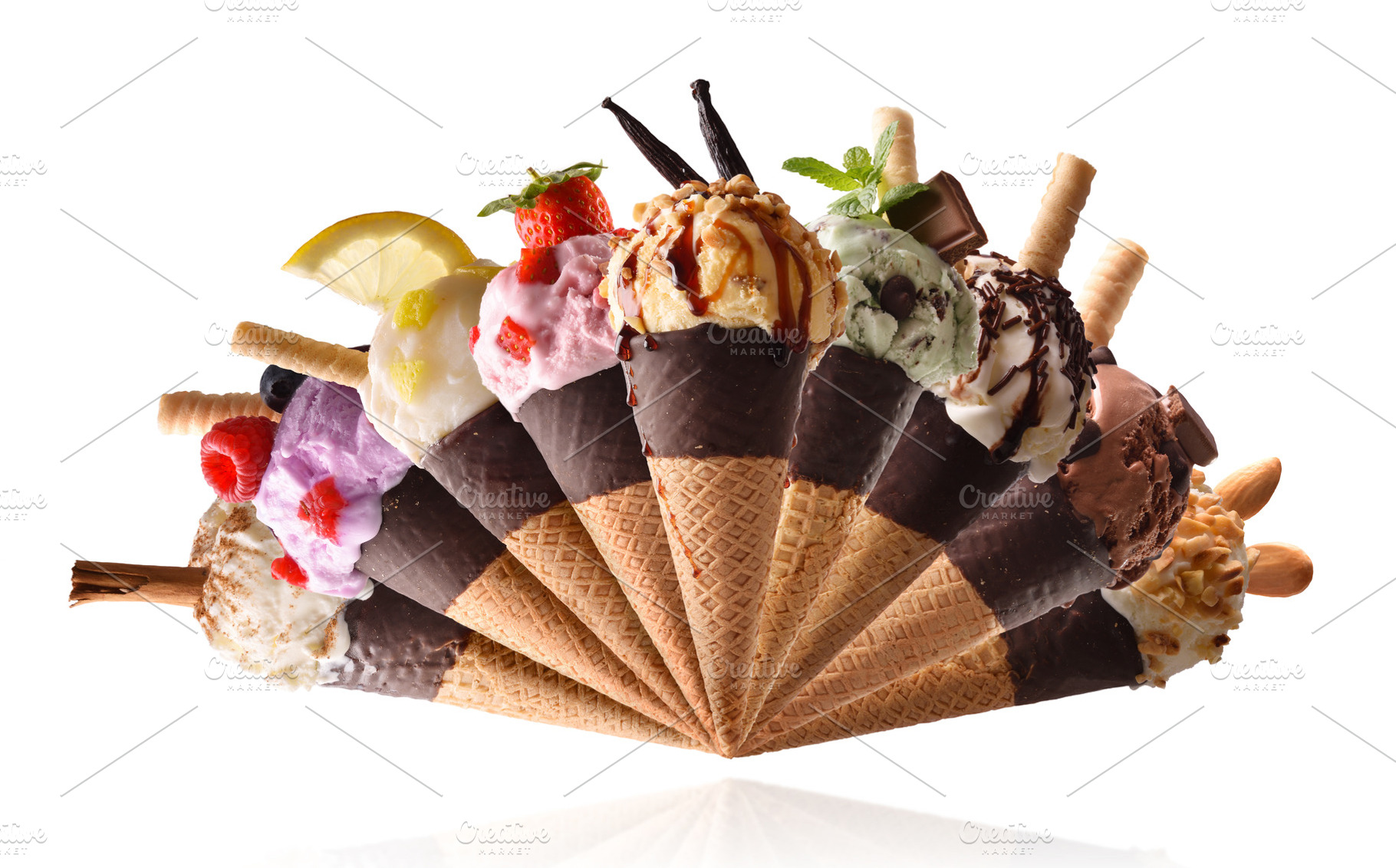 Assorted Ice Cream Cones Fan Arrangement, a Food & Drink Photo by Davizro's Market