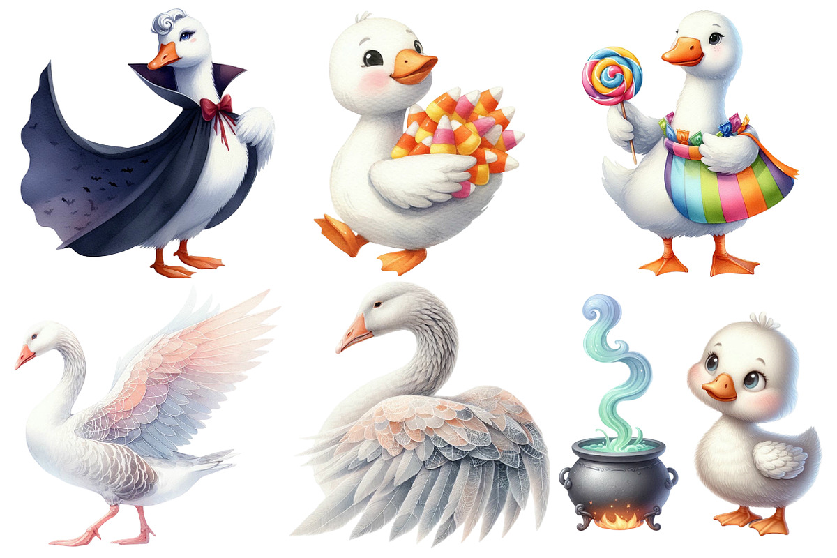 Halloween Goose Clipart, an Illustration by Pixels.Craft (Photo 2 of 7)