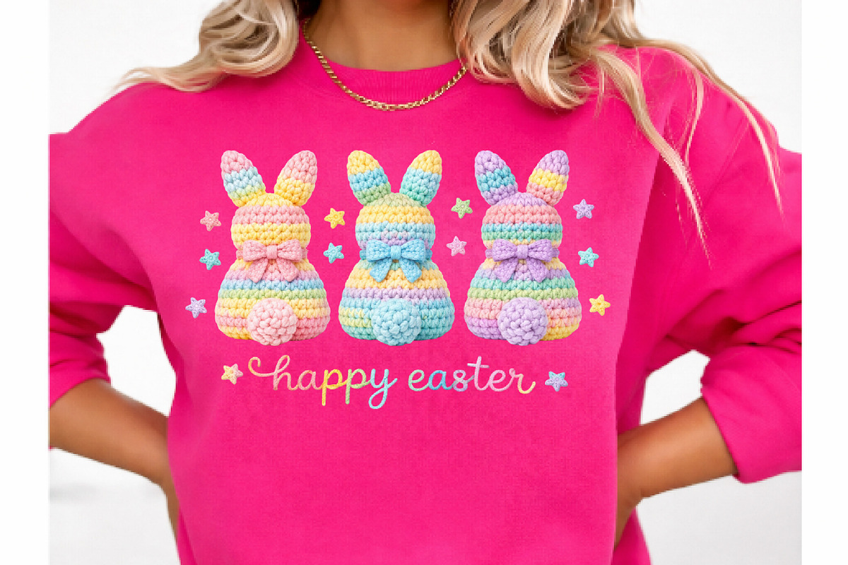 Crochet Easter Bunny Png, an Illustration by Watercolor design (Photo 8 of 9)