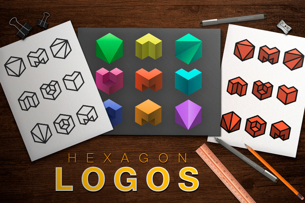 Hexagon Logos, a Branding & Logo Template by Michael Rayback Design (Photo 1 of 4)